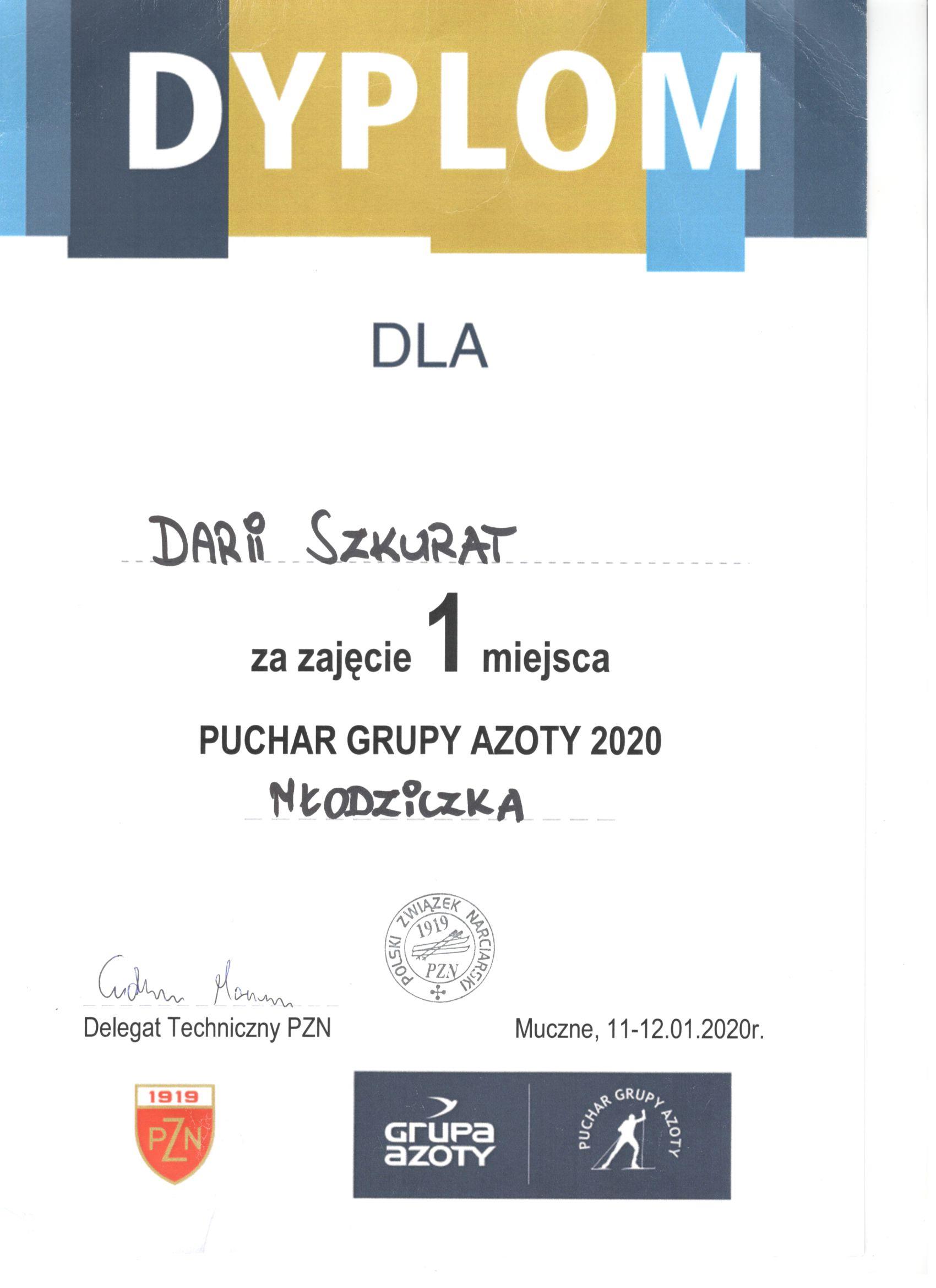 SUKCESY DARII SZKURAT - ABSOLWENTKI SP SĘKOWA - ZAWODNICZKI WKS ZAKOPANE